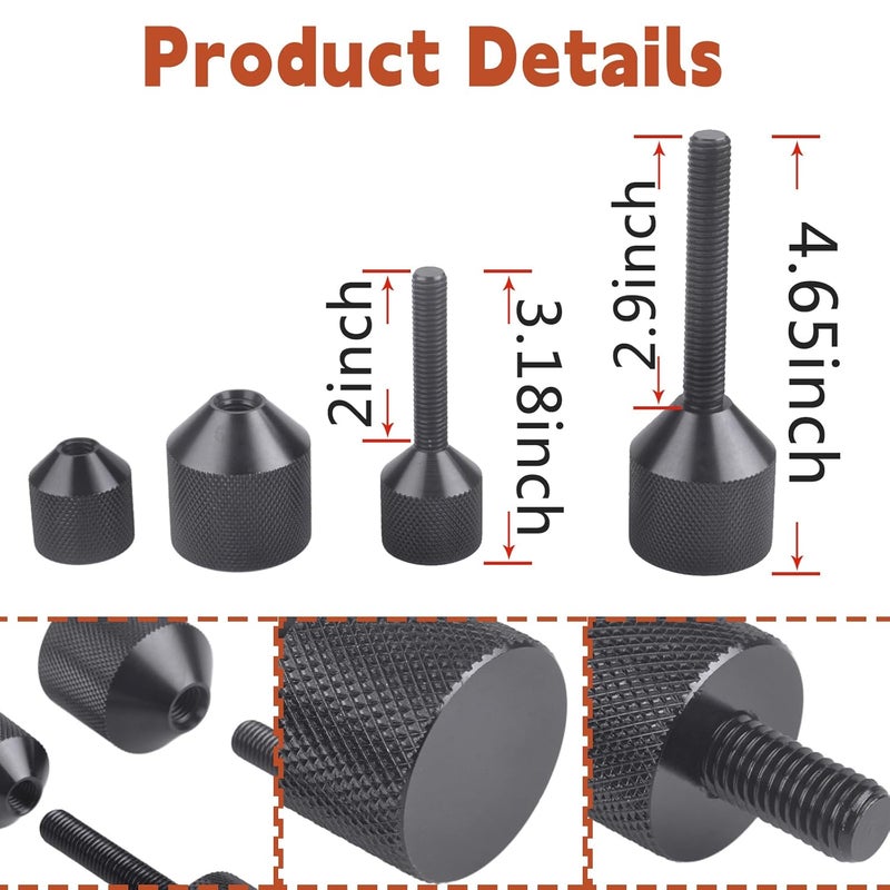 CNRAQR 4 Pcs Aluminium Flange Two Hole Alignment Pins - 1-1/8" and 1-5/8" Detachable Double Hole Pins Black - Image 3